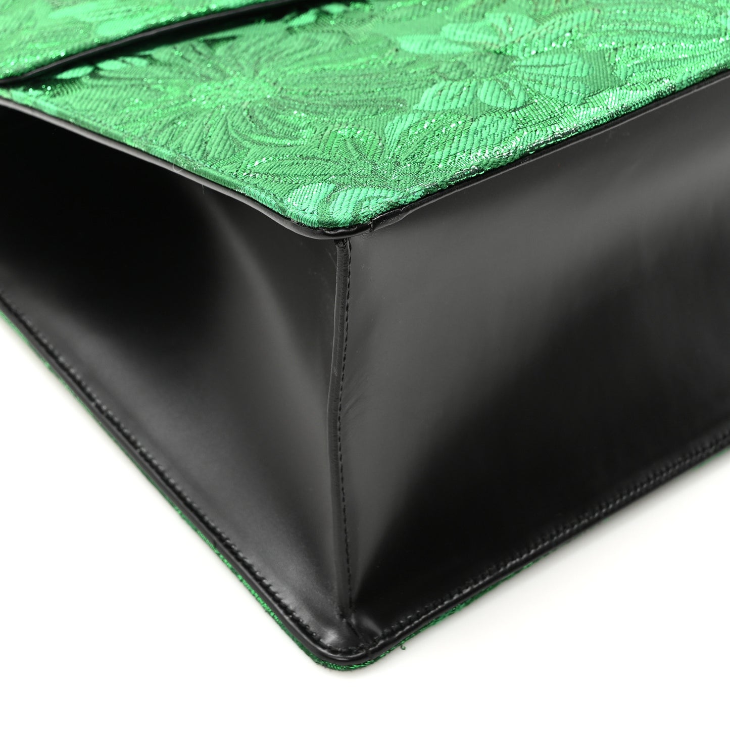 Jacquard Floral Web Medium Sylvie Top Handle Bag Green Black