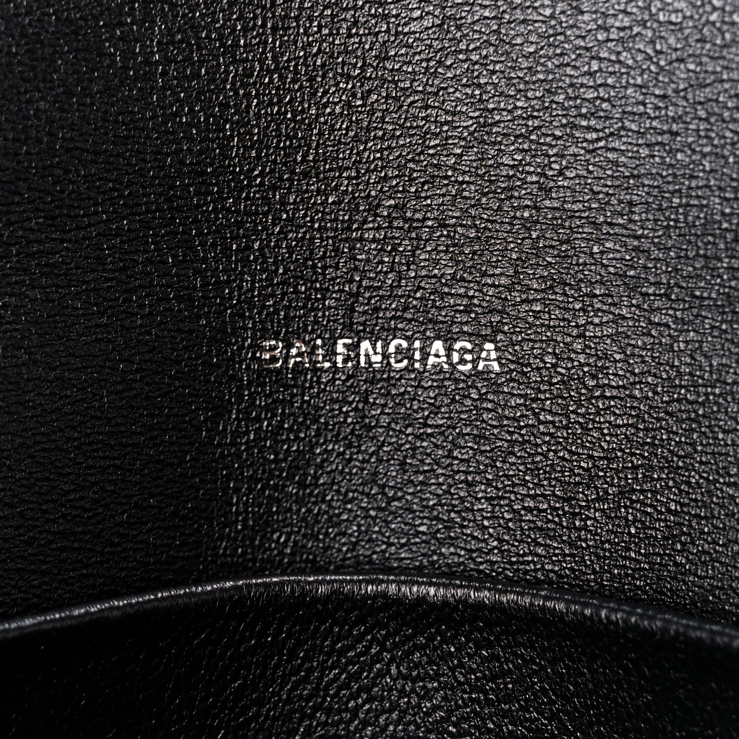 Balenciaga Shiny Metallic Calfskin Crocodile Embossed Hourglass Flap Flat Pouch Dark Bronze 6 of 11