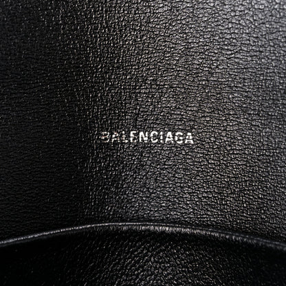 Balenciaga Shiny Metallic Calfskin Crocodile Embossed Hourglass Flap Flat Pouch Dark Bronze 6 of 11