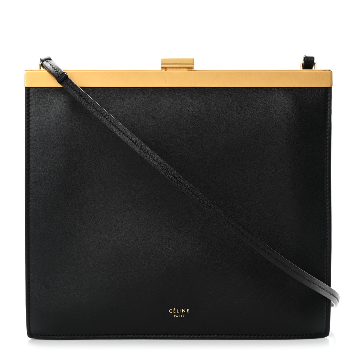 Smooth Calfskin Mini Clasp Bag Black
