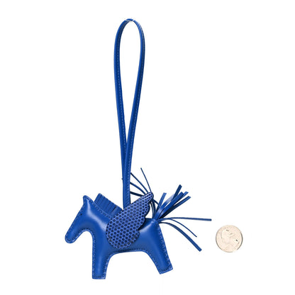 Hermes Milo Lambskin Lizard Touch Grigri Rodeo Pegase Horse Bag Charm PM Bleu France 2 of 4