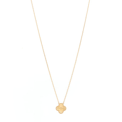 Van Cleef & Arpels 18K Yellow Gold Guilloche Vintage Alhambra Pendant Necklace 1 of 5