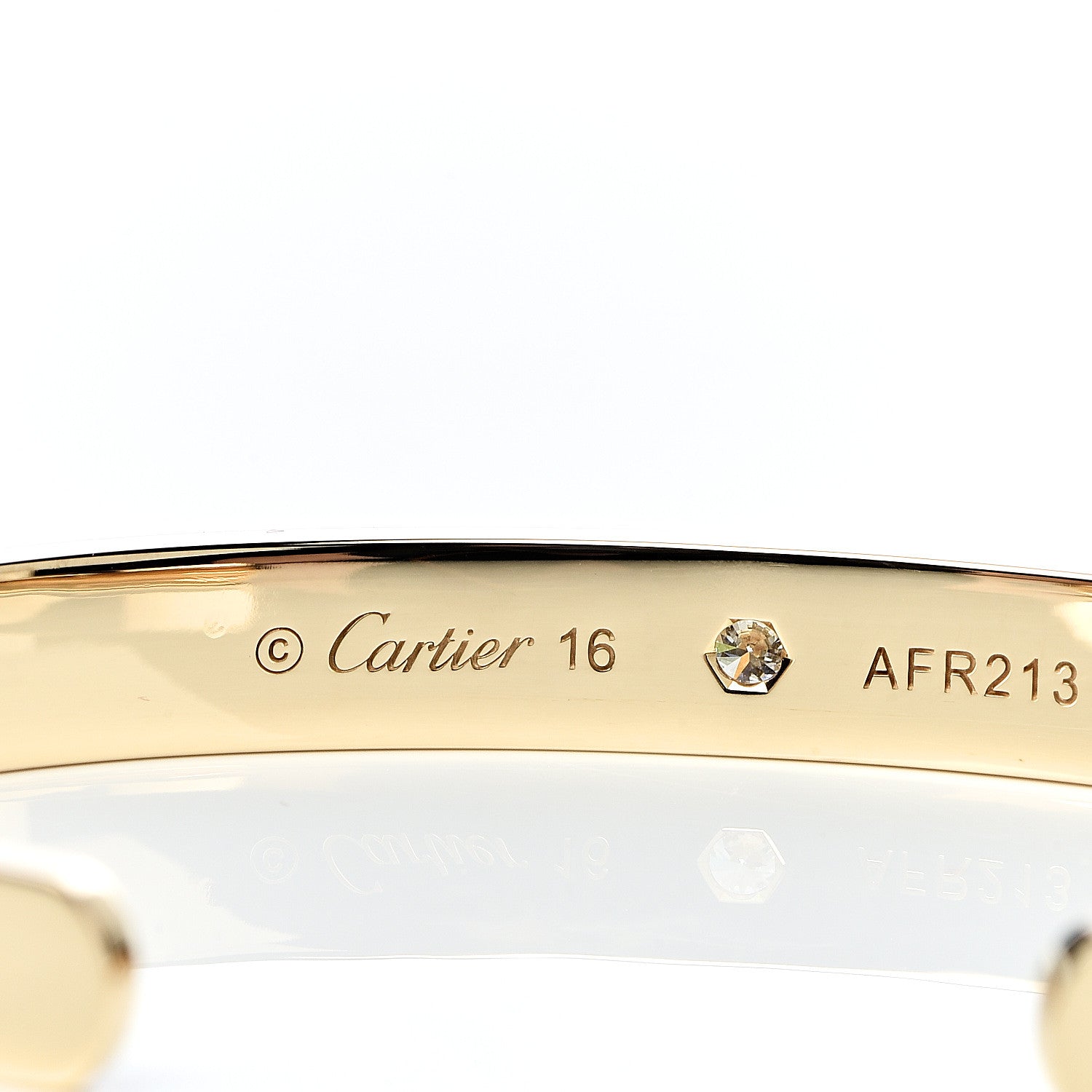 Cartier 18K Yellow Gold 1 Diamond LOVE Cuff Bracelet 16 4 of 6