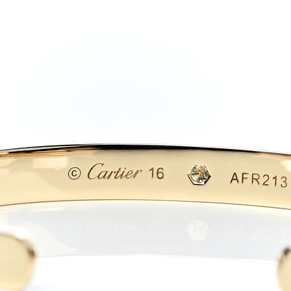 Cartier 18K Yellow Gold 1 Diamond LOVE Cuff Bracelet 16 4 of 6