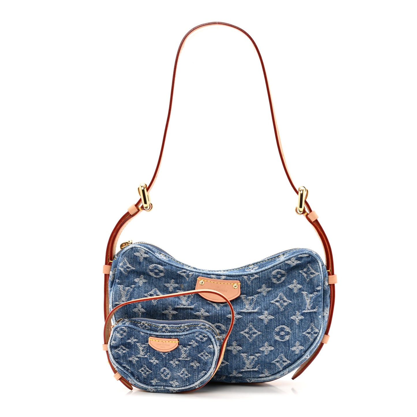 Monogram Denim Croissant MM Blue