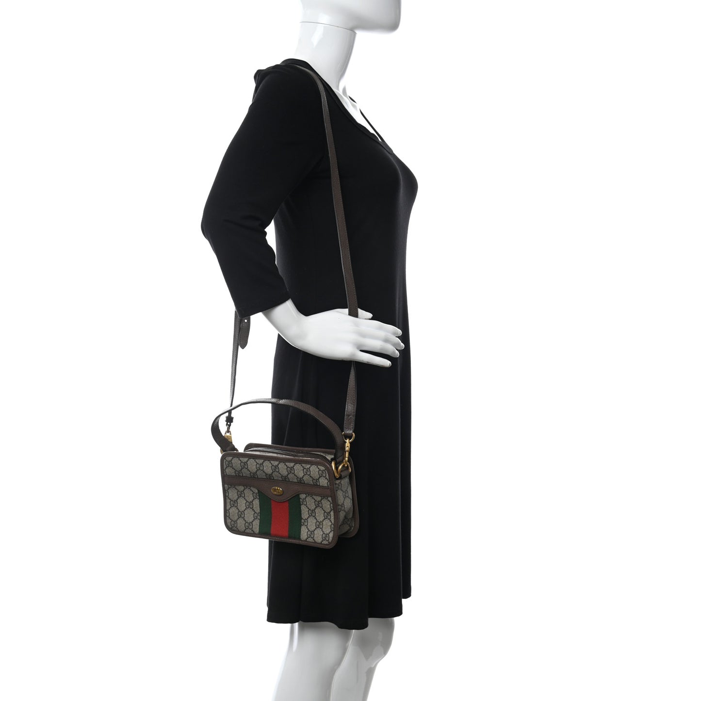 GG Supreme Monogram Web Ophidia Crossbody Bag Beige New Acero