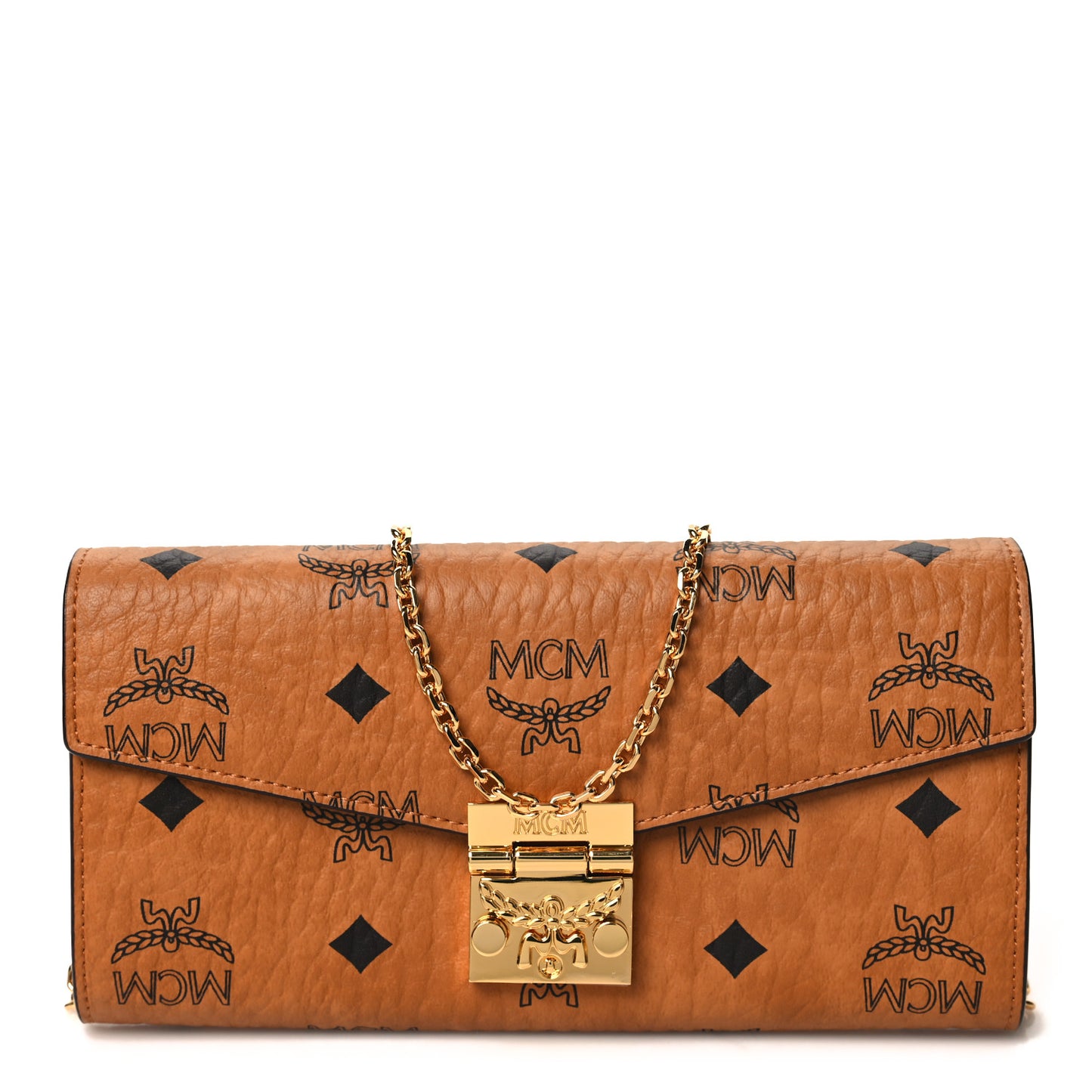 Visetos Large Patricia Wallet On Chain Cognac