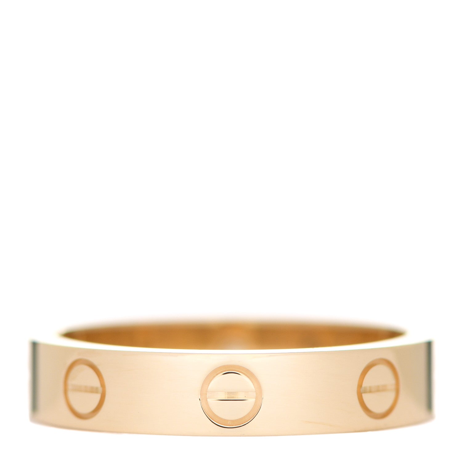 Cartier 18K Yellow Gold Diamond 4mm LOVE Wedding Band Ring 53 6.5 3 of 5