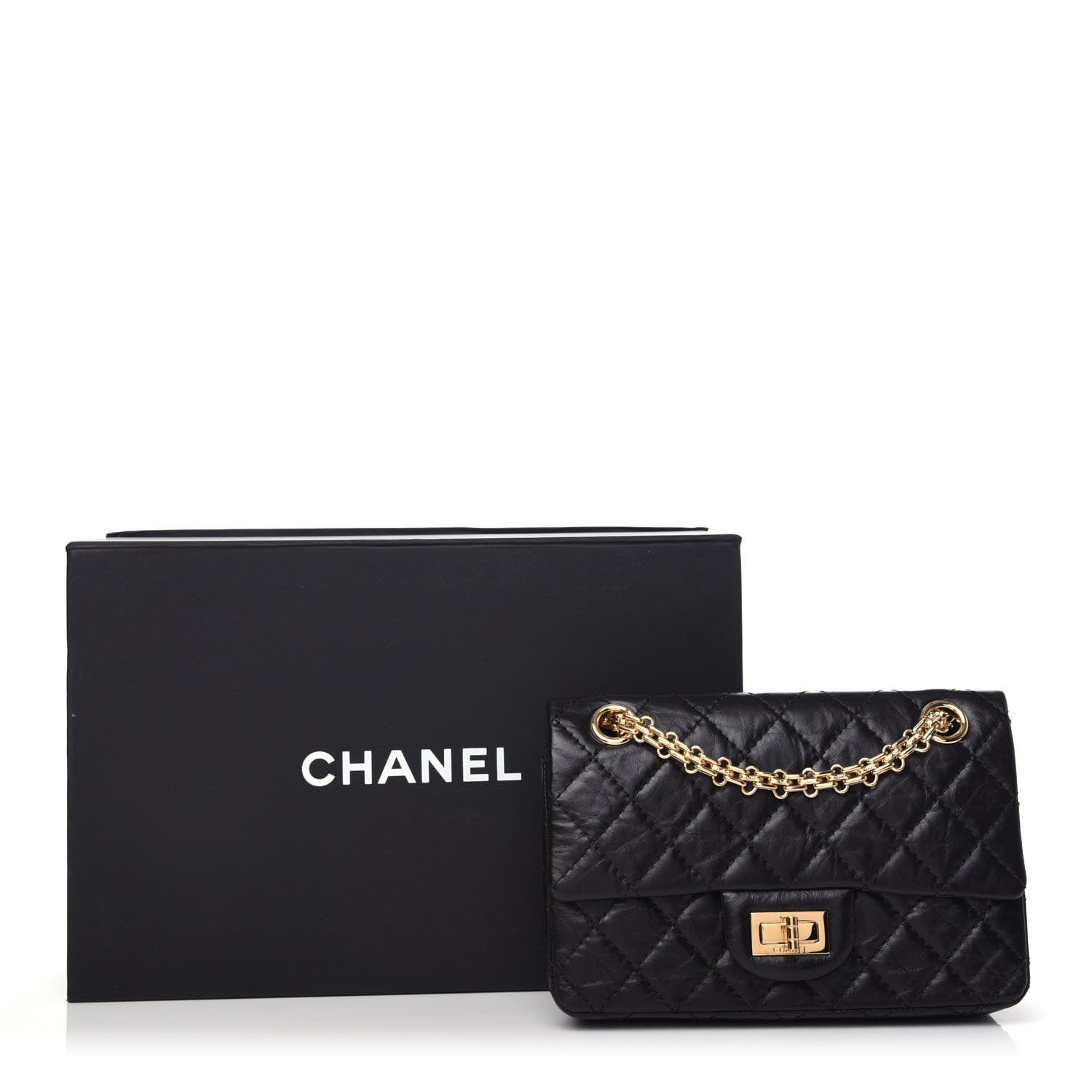 Chanel Aged Calfskin Quilted 2.55 Reissue Mini Flap Black 10 of 10