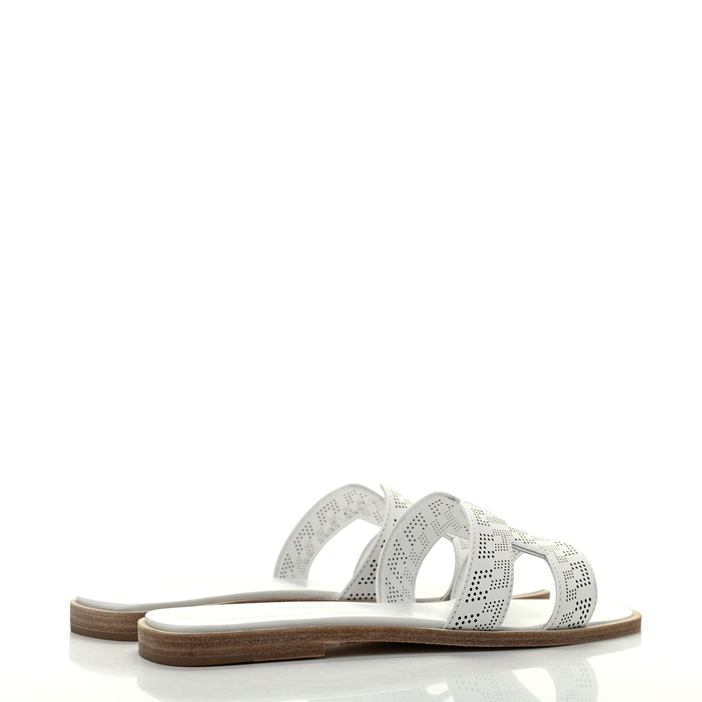 Calfskin Perforated Oran Sandals 36 White