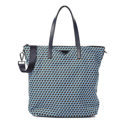 Prada Tessuto Nylon Saffiano Print Tote Azzurro 1 of 10