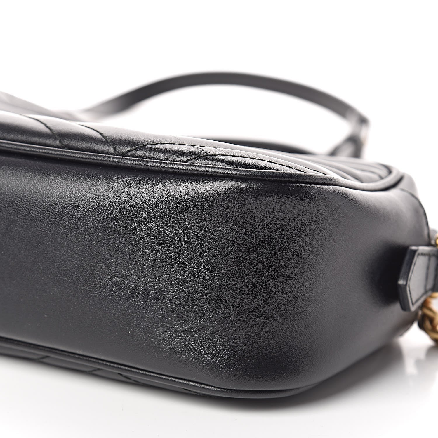 Gucci Calfskin Matelasse Small GG Marmont Chain Shoulder Bag Black 10 of 13