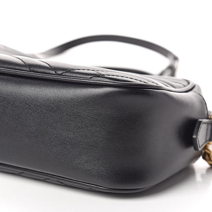 Gucci Calfskin Matelasse Small GG Marmont Chain Shoulder Bag Black 10 of 13