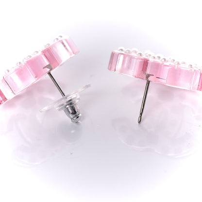 Chanel Acrylic CC Earrings Pink 4 of 5