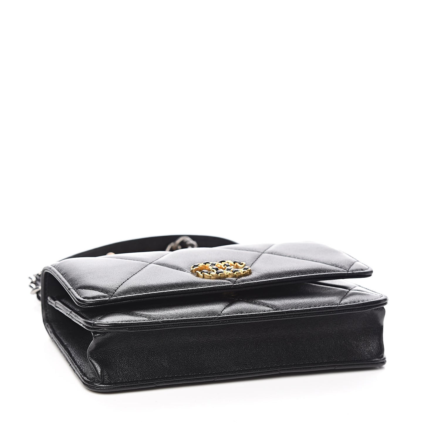 Goatskin Quilted 19 Wallet On Chain WOC Black