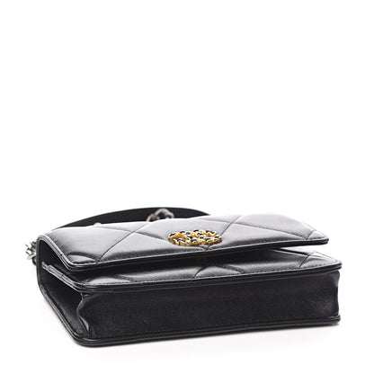 Chanel Goatskin Quilted 19 Wallet On Chain WOC Black 4 of 12