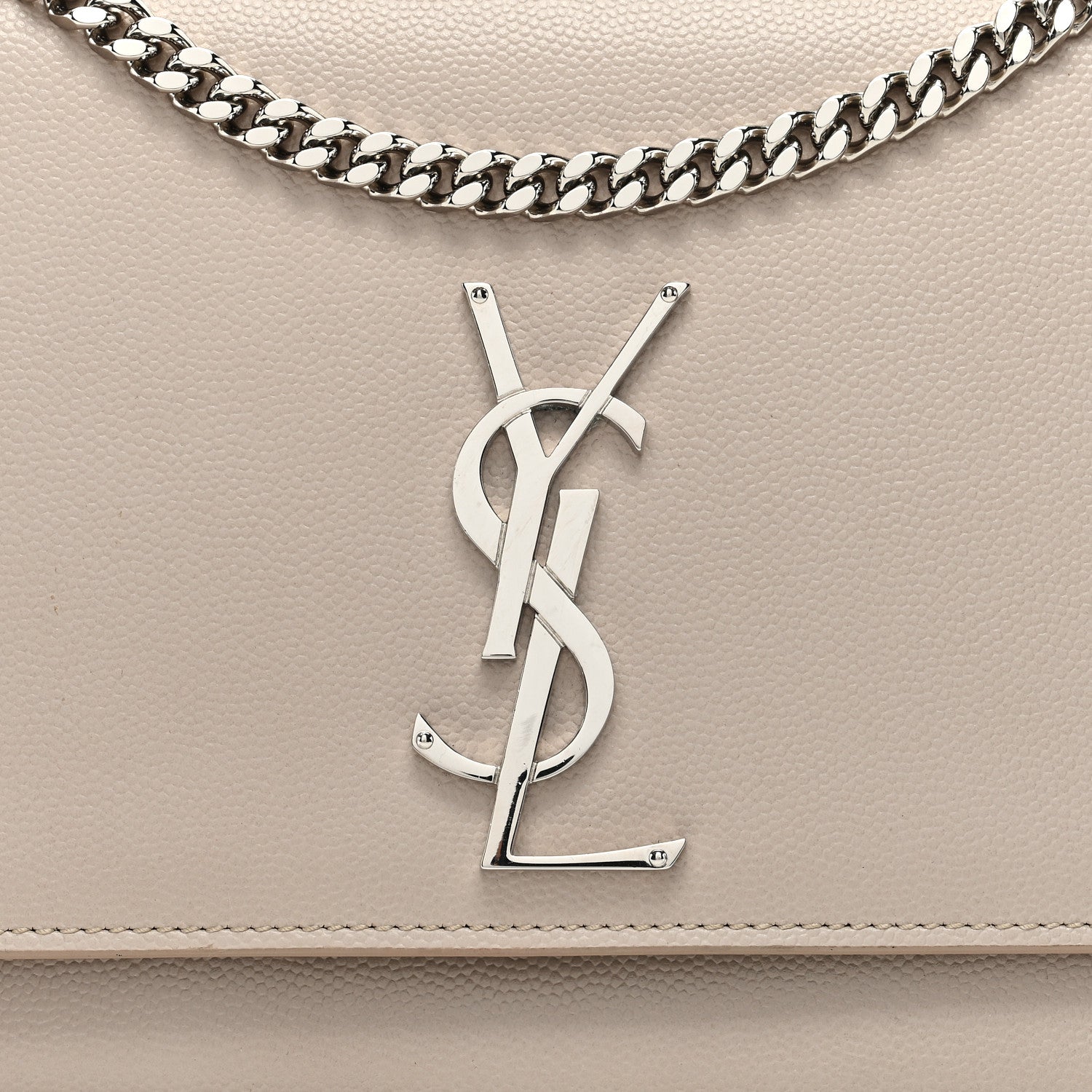 Saint Laurent Grain De Poudre Medium Monogram Kate Satchel Nude Powder 7 of 11