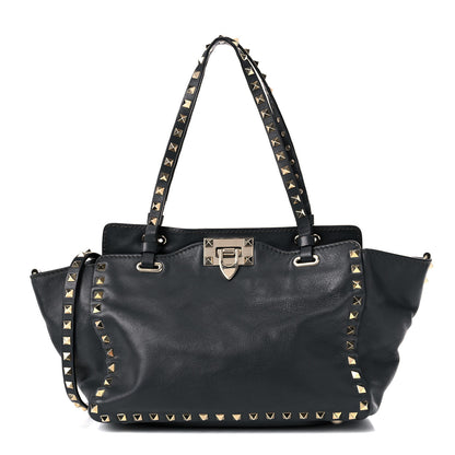Valentino Garavani Vitello Small Rockstud Tote Black 1 of 16