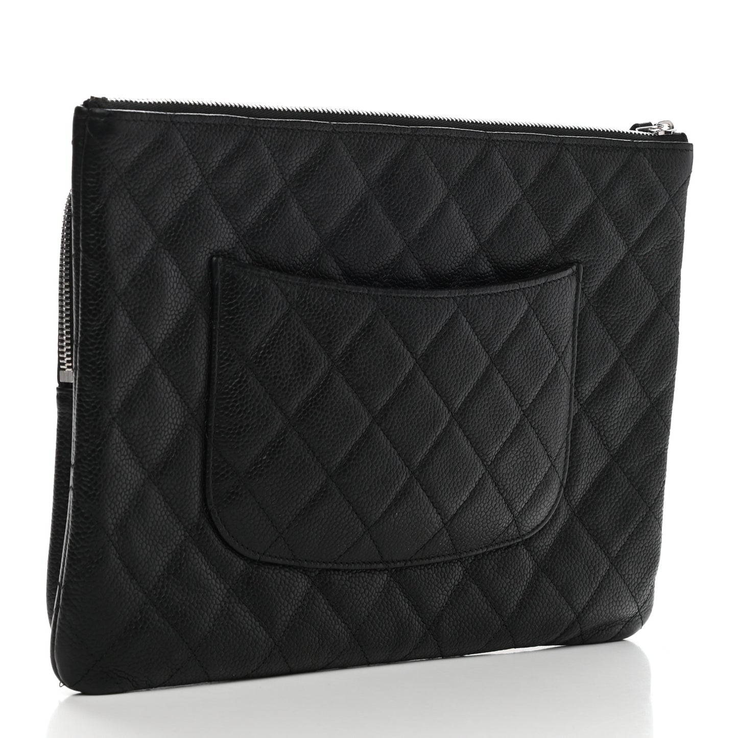 Caviar Quilted Zipped Multi Pouch Black