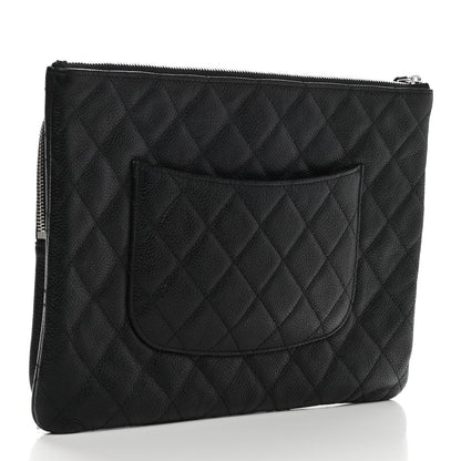 Chanel Caviar Quilted Zipped Multi Pouch Black 3 of 7