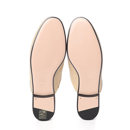 Gucci Straw Elaphe Womens Princetown Slippers 37.5 Natural Cream Brown 5 of 9