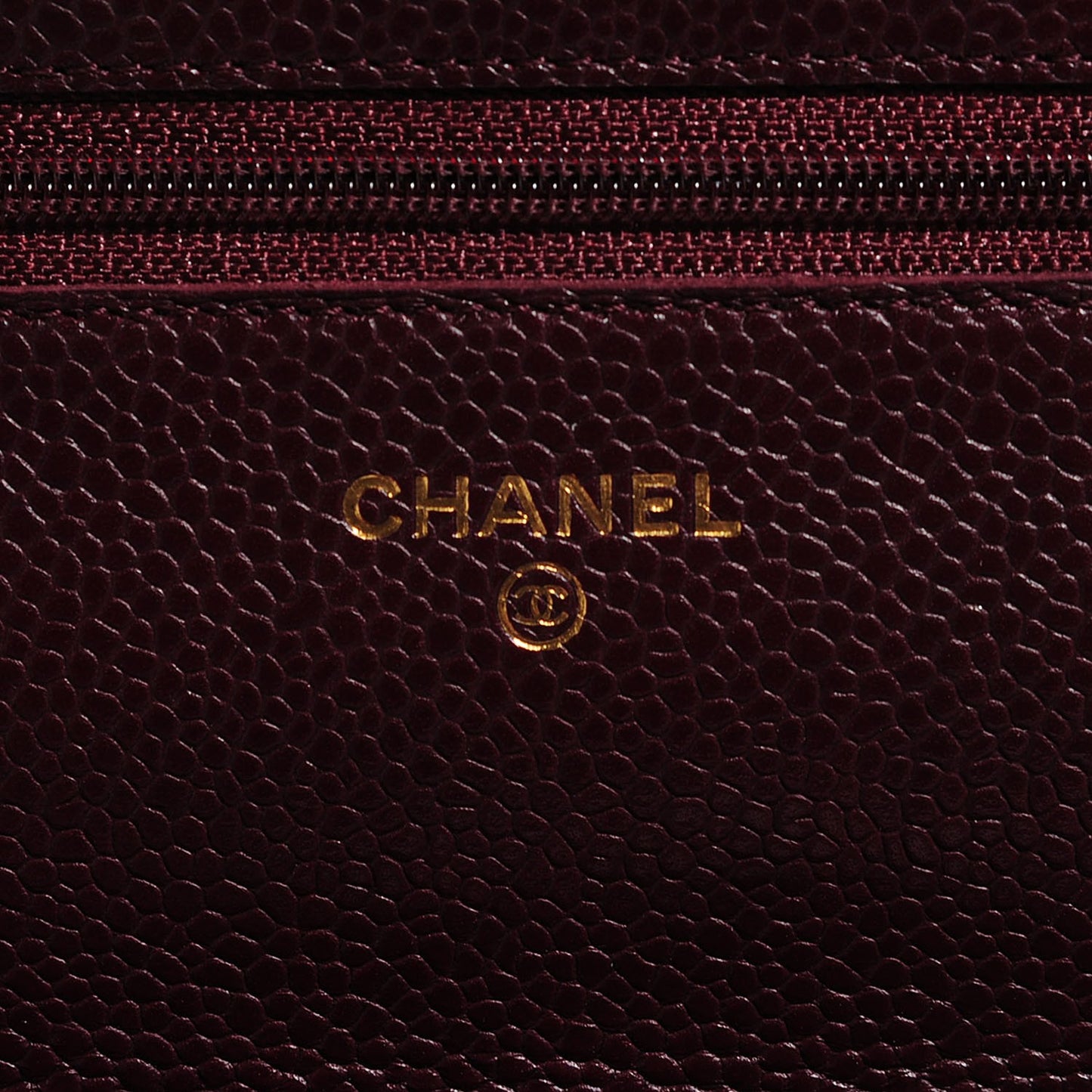 Caviar Quilted Wallet on Chain WOC Bordeaux