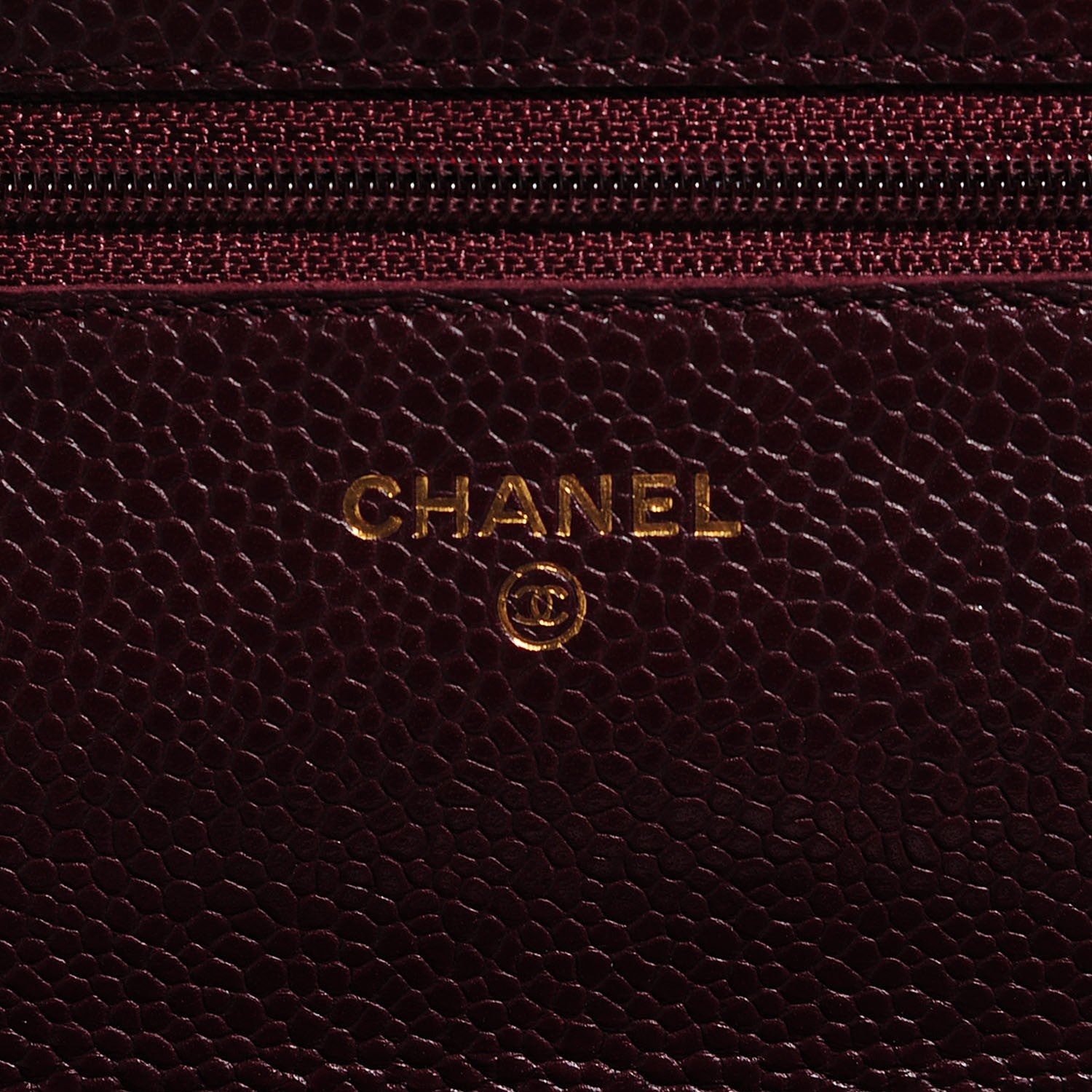 Chanel Caviar Quilted Wallet on Chain WOC Bordeaux 6 of 8