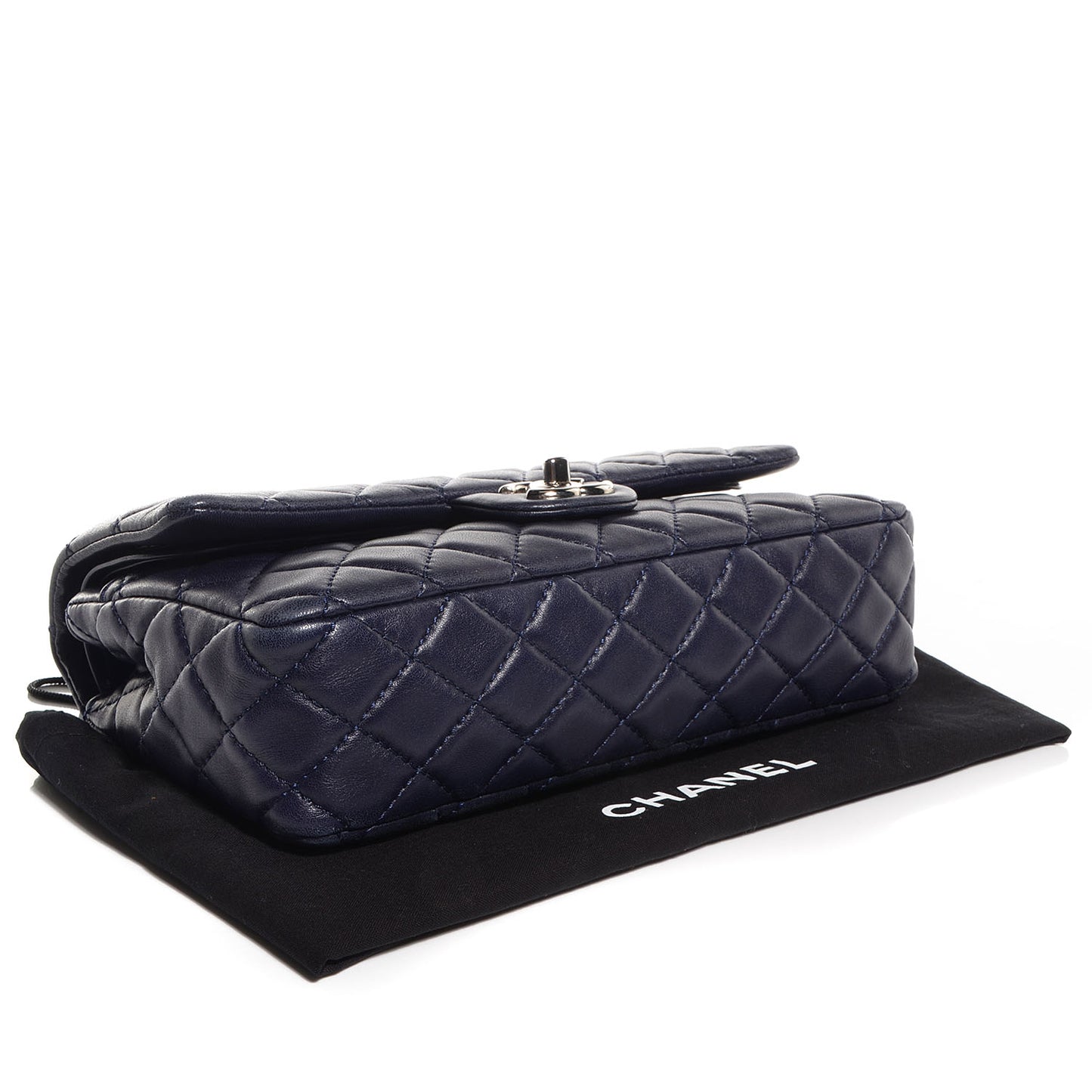 Lambskin Medium Double Flap Navy