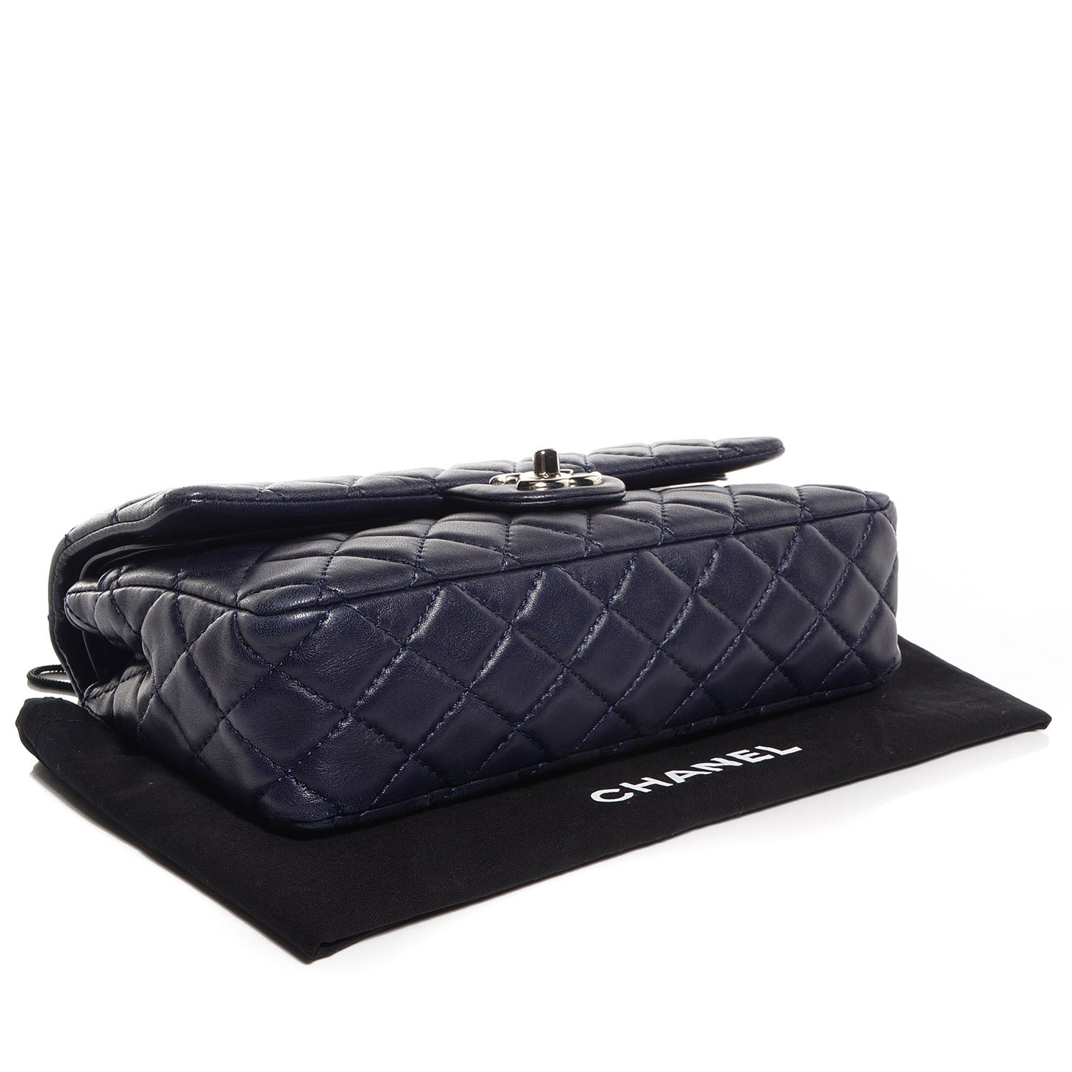 Chanel Lambskin Medium Double Flap Navy 4 of 8