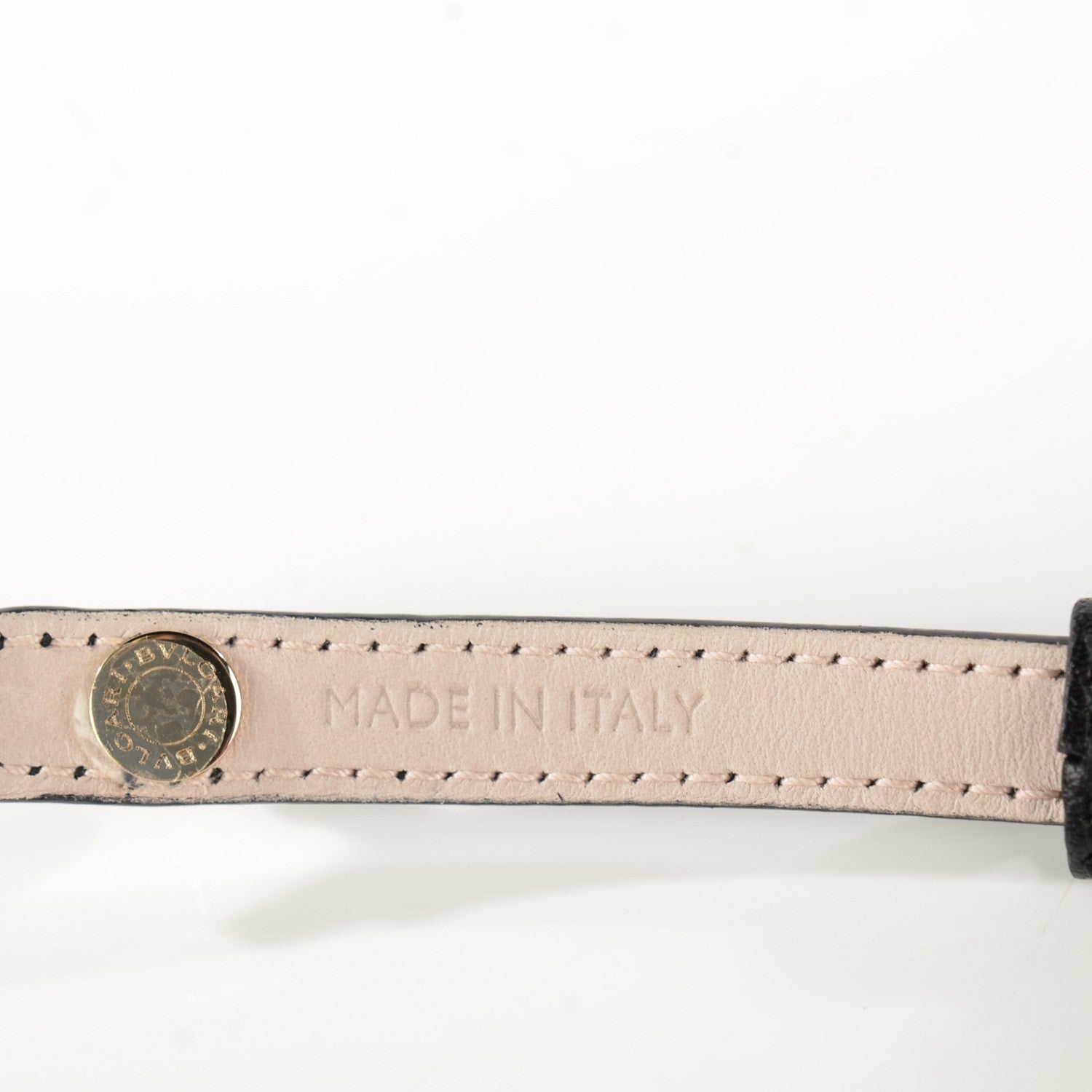 Bulgari Calfskin Circular Panel Bracelet Black Gold Silver 7 of 7
