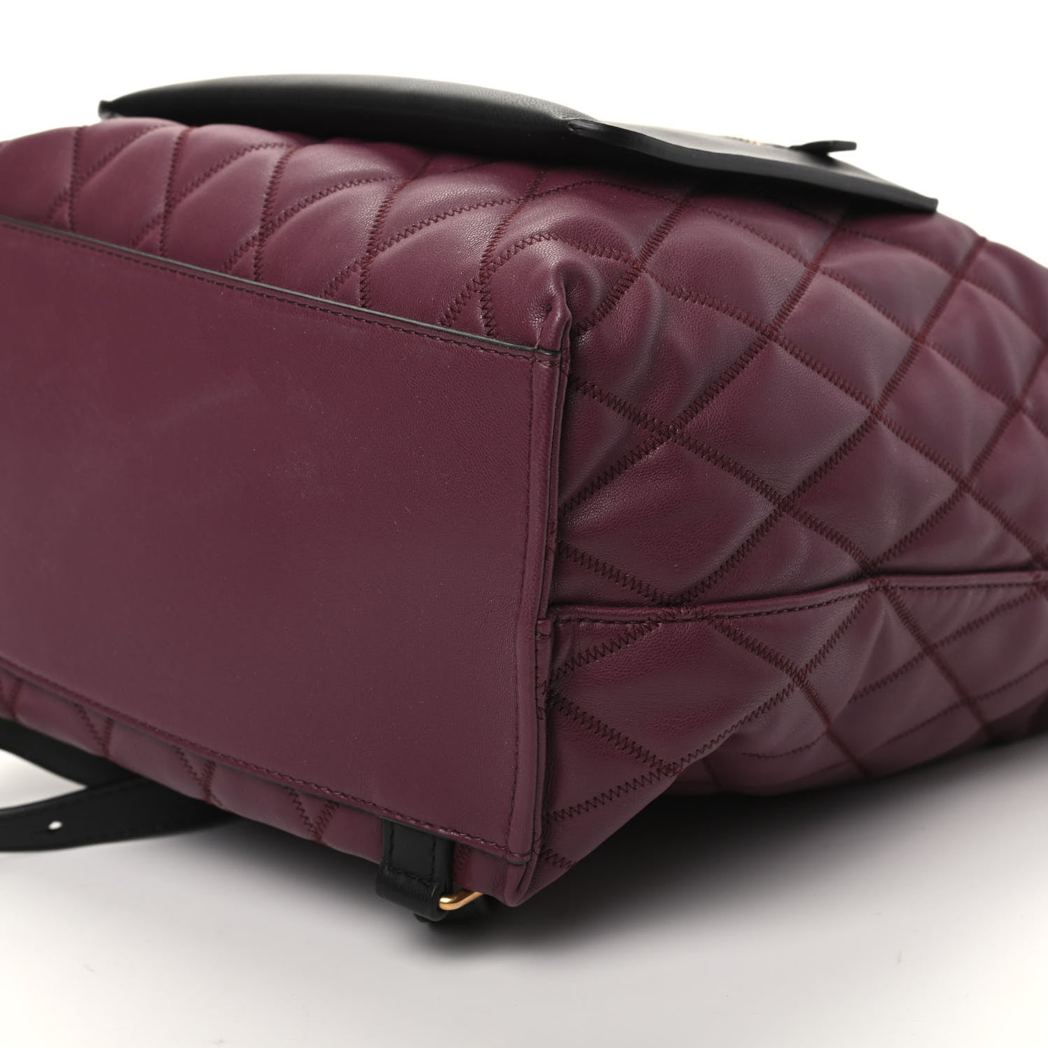 Givenchy Rubberized Canvas Quilted Duo Backpack Aubergine 9 of 9