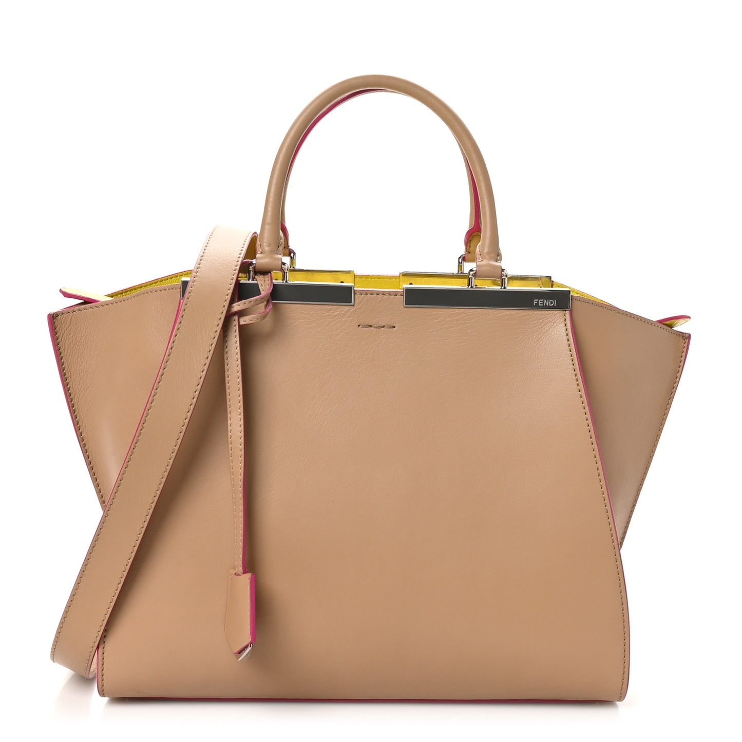 Vitello Dolce Shiny Nappa Petite 3Jours Tote Cuoio Lime