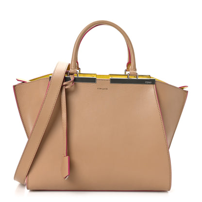 Fendi Vitello Dolce Shiny Nappa Petite 3Jours Tote Cuoio Lime 1 of 10