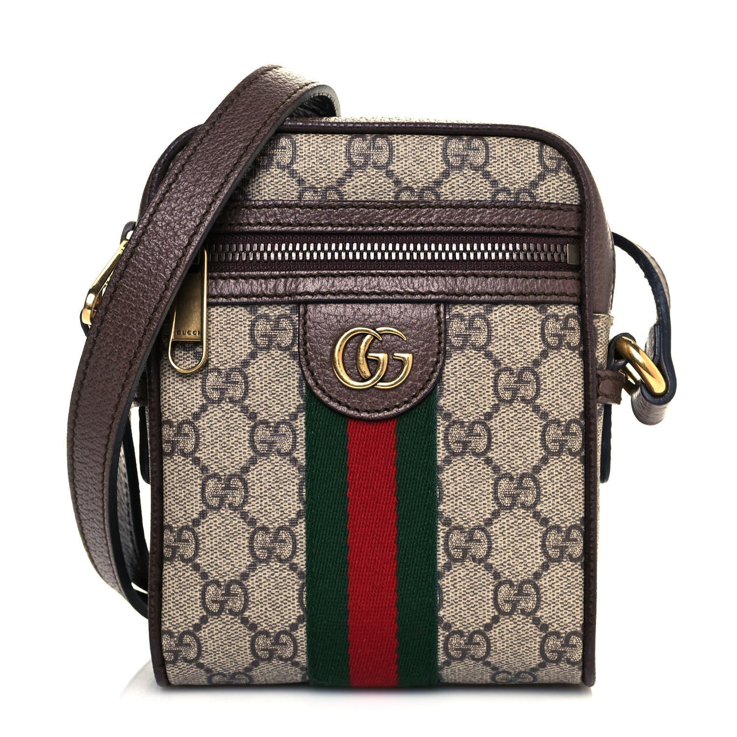 GG Supreme Monogram Web Mini Ophidia Messenger Brown