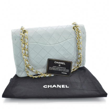 Chanel Lambskin Quilted Medium Double Flap Light Blue 3 of 10