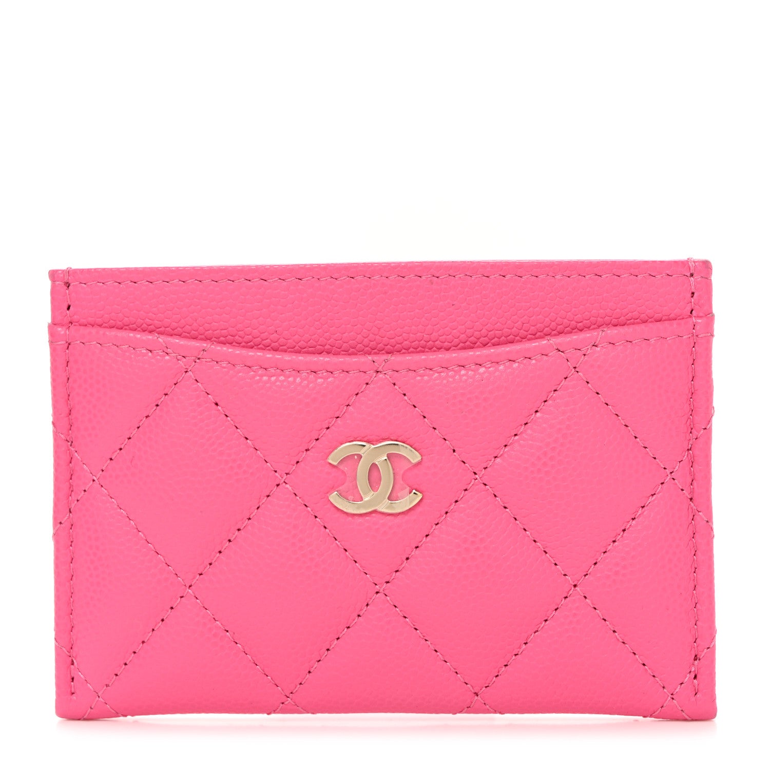 Chanel Caviar Quilted Card Holder Dark Pink 1 of 9