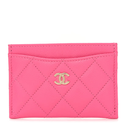 Chanel Caviar Quilted Card Holder Dark Pink 1 of 9