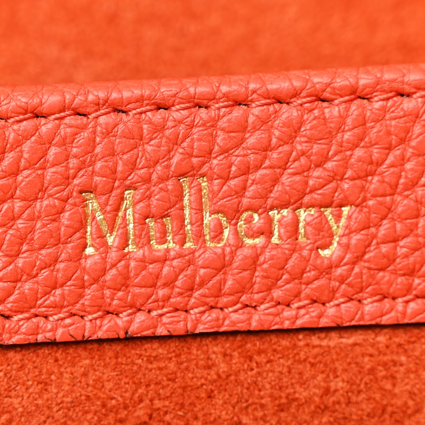 Small Classic Grain Calfskin Leighton Tangerine Orange
