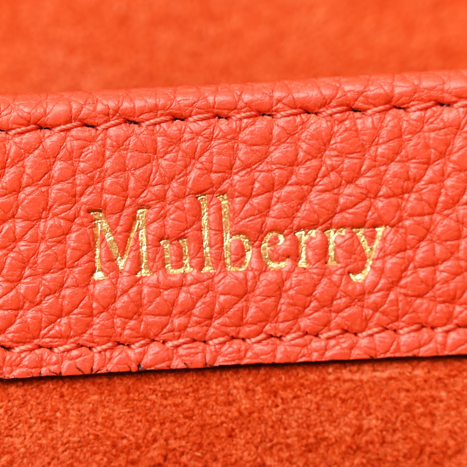 Mulberry Small Classic Grain Calfskin Leighton Tangerine Orange 6 of 14