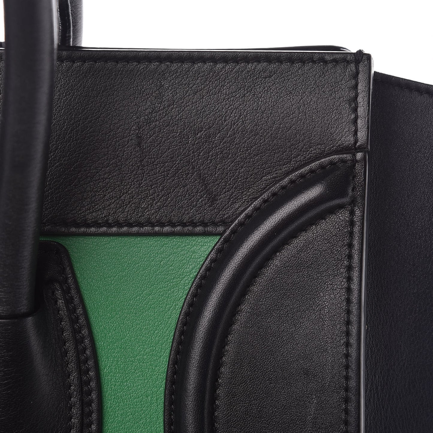 Smooth Calfskin Mini Bi-Color Luggage Grass