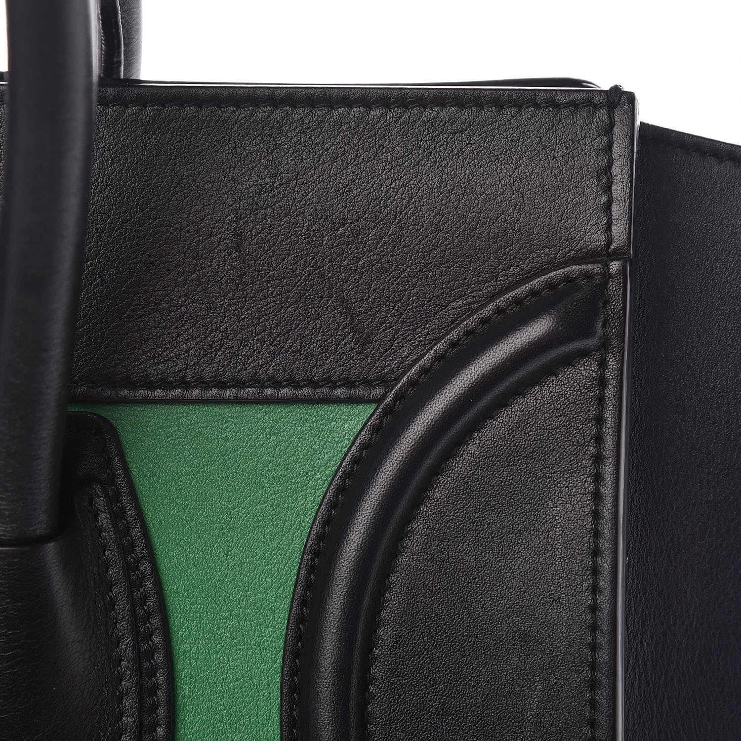 Celine Smooth Calfskin Mini Bi-Color Luggage Grass 14 of 20