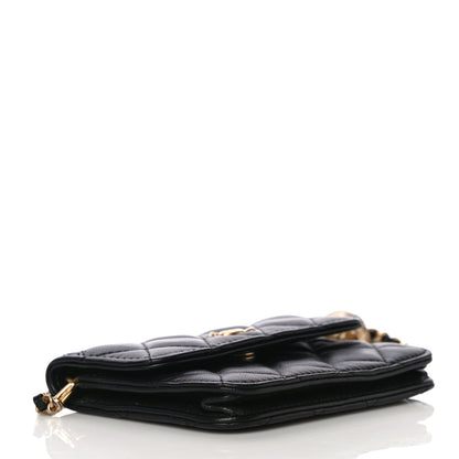 Chanel Lambskin Quilted Pearl Crush Clutch With Chain Black 4 of 12