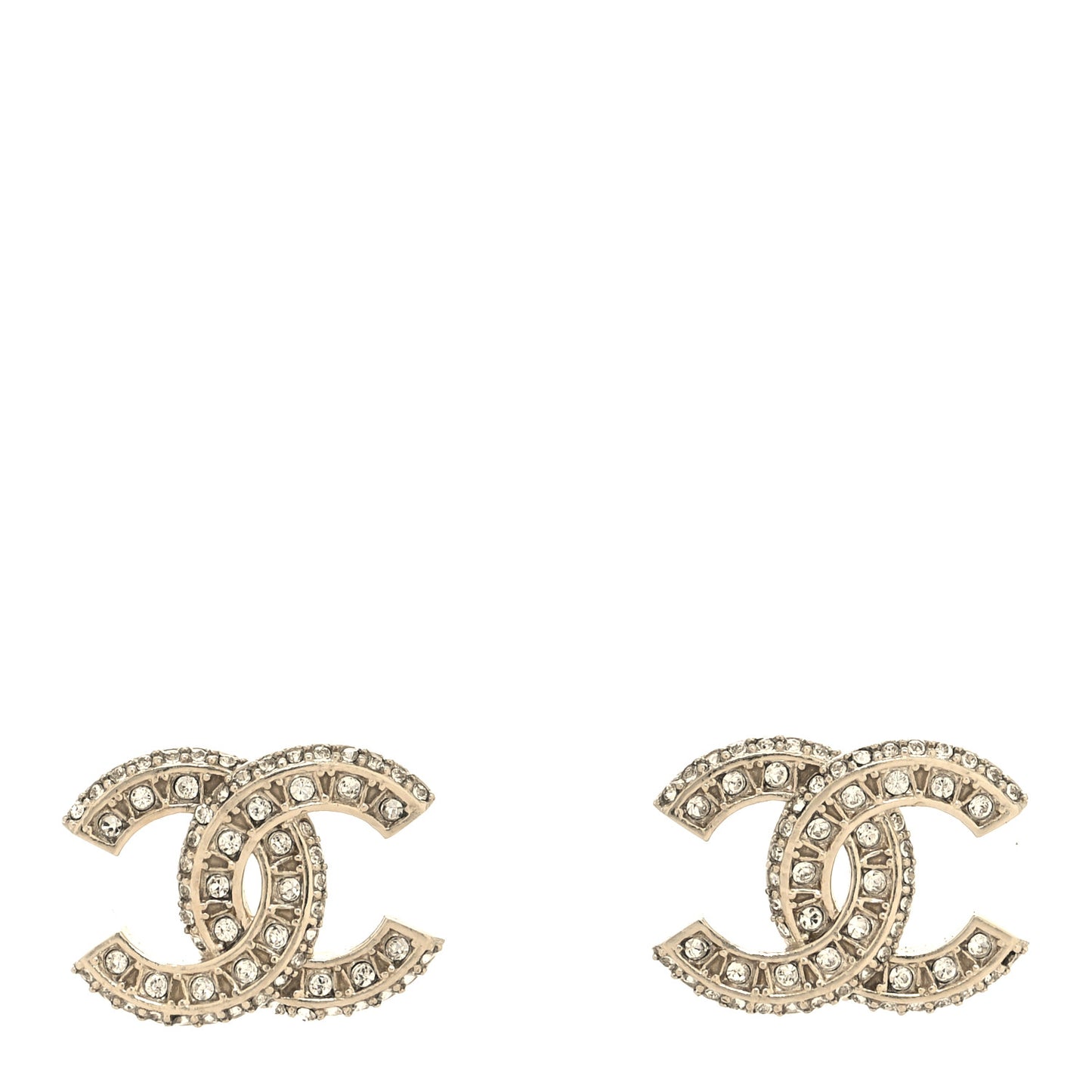 Crystal Timeless CC Earrings Light Gold
