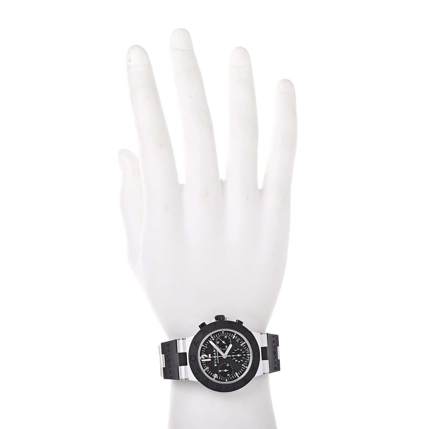 Aluminum Rubber 38mm Diagono Chronograph Automatic Watch Black