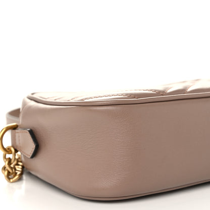 Gucci Calfskin Matelasse Small GG Marmont Chain Shoulder Bag Porcelain Rose 9 of 10