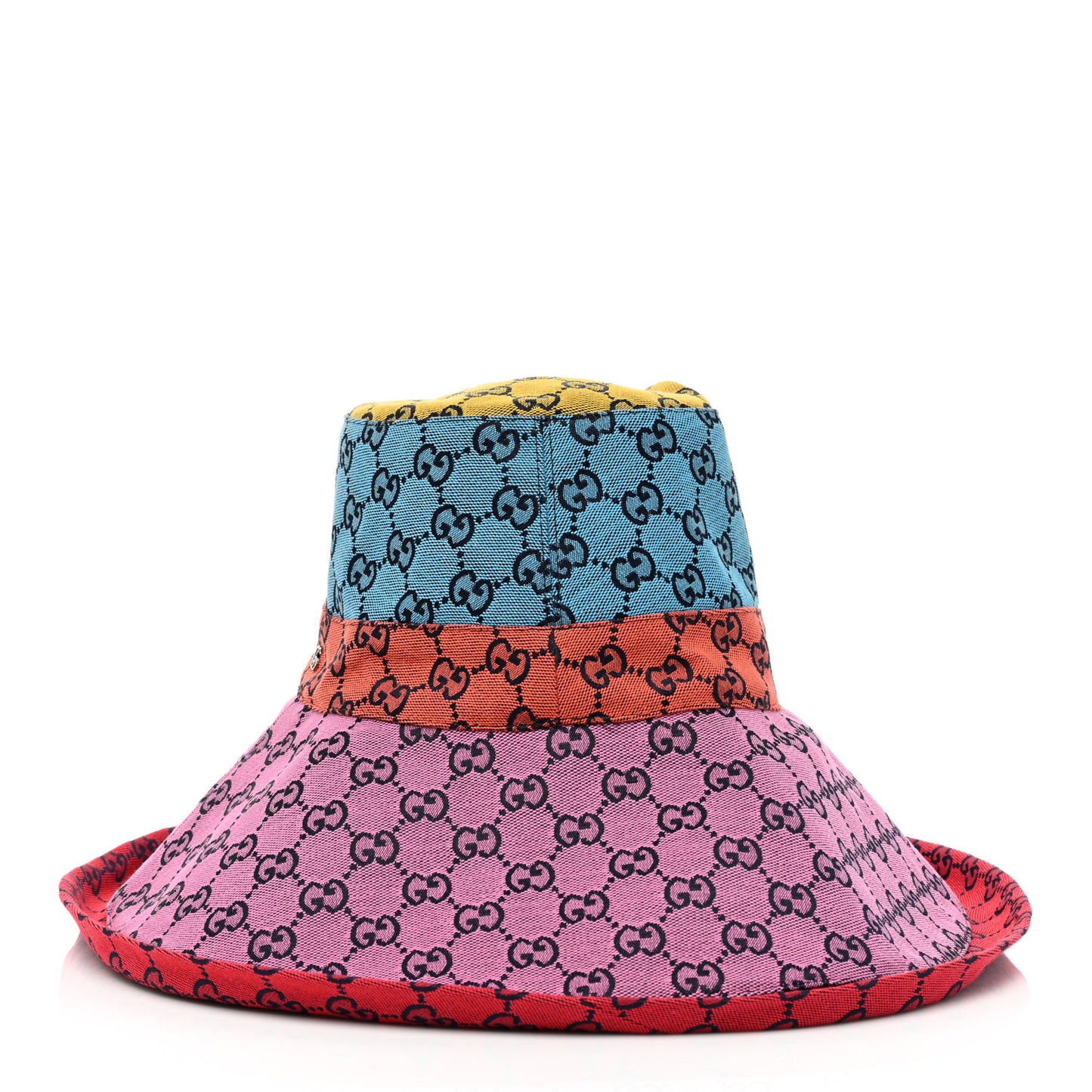Monogram Multicolor Wide Brim Hat M Pink Multicolor