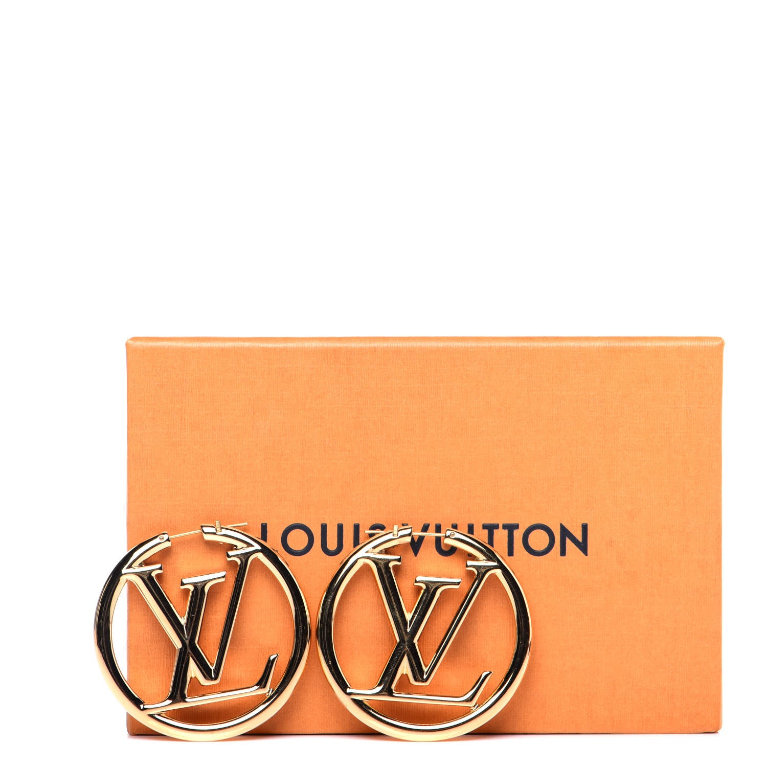 Louis Vuitton Metal Louise Hoop Earrings Gold 6 of 6