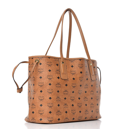 MCM Visetos Medium Liz Reversible Shopper Tote Cognac 6 of 16
