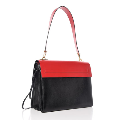 Valentino Garavani Smooth Calfskin Medium Vring Shoulder Bag Rouge Pur Cerise Black 3 of 8