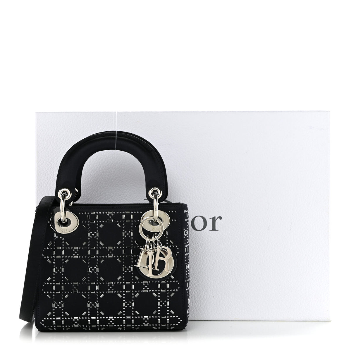 Christian Dior Calfskin Cannage Medium Caro Bag Black 11 of 11